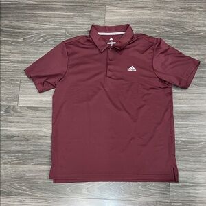 Adidas Men's Burgundy Polo Shirt